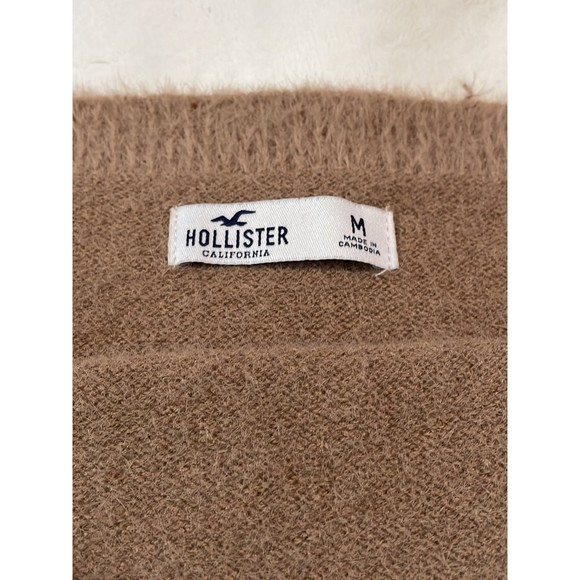 Fuzzy brown cropped soft Hollister Tank blouse Top M - Picture 9 of 12